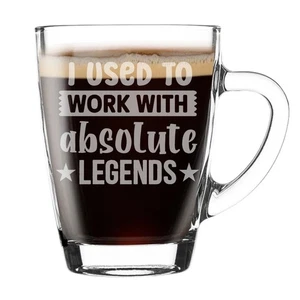 I Used to Work with Absolute Legends gravierter Glaskaffeetasse & Schieferuntersetzer - Bild 1 von 14