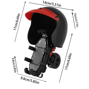 Motorrad Handyhalter mit Sonnenschutz - drehbare verstellbare Lenkerhalterung - Bild 1 von 10
