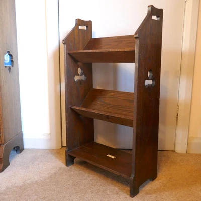 Antique Liberty  & Co Arts and Crafts Oak Bookcase Bookshelf with label c.1900 - Image 1 of 4