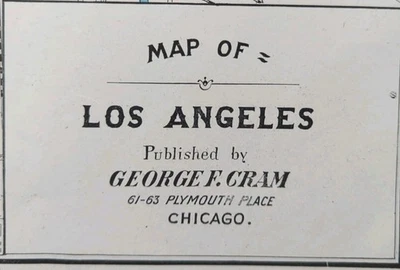 Mapa de colección de LOS ANGELES CALIFORNIA 1904 11"x14" ~ antiguo original de Chinatown Foto 1 de 4