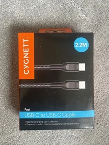 CYGNETT USB-C TO USB-C CABLE 2.2M BRAND NEW & UNOPENED - Zdjęcie 1 z 4