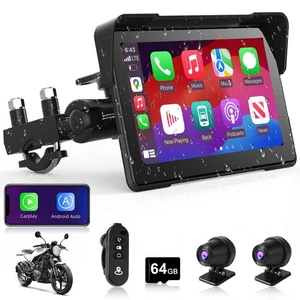Motocicleta de 7 pulgadas CarPlay motocicleta con doble cámara de tablero 2K inalámbrica Carplay Andr... - Imagen 1 de 8