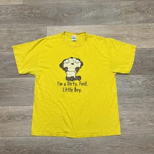Vintage Family Guy Stewie Im a Dirty Foul LIttle Boy 2004 Yellow Shirt Large - Picture 1 of 8
