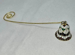 APAGADOR DE VELAS EN FORMA DE CAMPANA DE LATÓN ESMALTADO CLOISONNE DE COLECCIÓN - Imagen 1 de 5