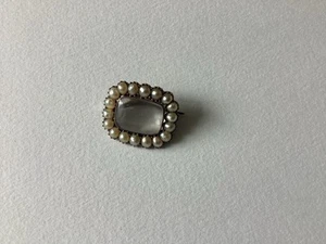 Stunning Pearl Set In gold English mourning locket brooch Necklace Victorian era - Picture 1 of 14