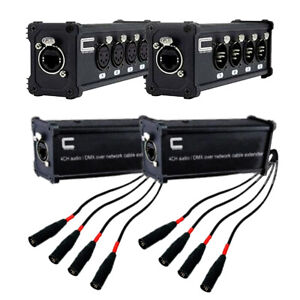 4-Channel 5-Pin XLR, AES, DMX Snake Audio Signal Over Ethernet Network Cat5/6/7