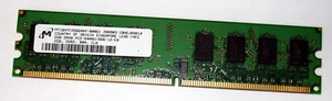 2 GB DDR2-RAM 240-pin 2Rx8 PC2-6400U non-ECC CL6 'Micron MT16HTF25664AY-800G1' - Imagen 1 de 2