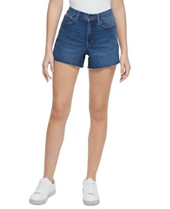 Pantalones cortos de mezclilla de corte alto para mujer Calvin Klein azules B4 hp - Imagen 1 de 10