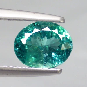 1.46 Ct Romantic Oval (8 x 6) Natural Paraiba Neon Green Blue Apatite Gemstones - Picture 1 of 5