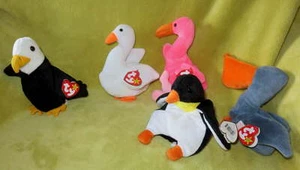 Big Lot Flock BIRD Eagle Swan Flamingo Pelican Penguin TOY Plush Decor Baldy Ty - Picture 1 of 6