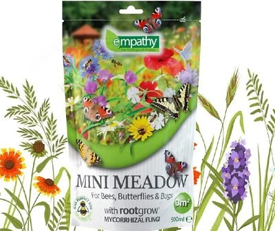 EMPATHY Wild Meadow Seed Mix Rootgrow Mycorrhizal Fungi For Butterflies & Bees 500ml