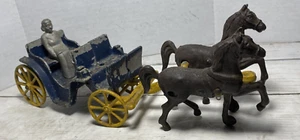 Stanley Toys Cast Aluminum Horse Drawn Carriage With Passenger - Picture 1 of 15