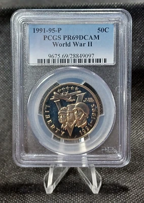 1993 US Involvement in WWII 1991-1995 1/2 Half Dollar - PCGS PR69DCAM - Image 1 of 4