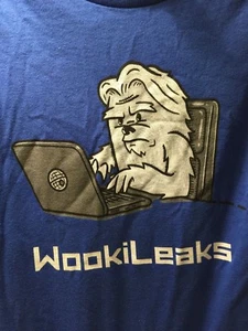 Awesome Star Wars Wookieleaks Chewbacca / Julian Assange Parody T-Shirt XL - Picture 1 of 3