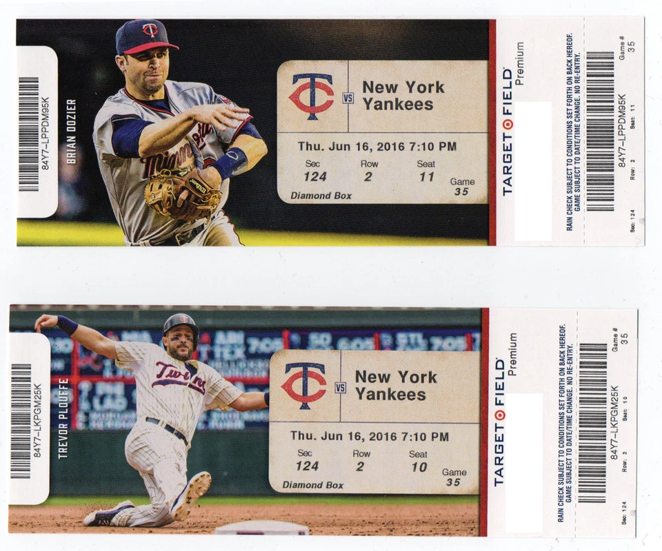 Alex Rodriguez 3100th Hit Unused Ticket Stub Yankees Twins 6-16-2016 A-Rod MINT - Image 1 of 1