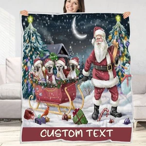 Oriental Blue-Point Siamese Cat Blanket Personalized Woven Sherpa Christmas NWT - Picture 1 of 18