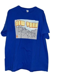 New York Mets "Greetings From New York postcard" Goya Blue T-Shirt size XL - Picture 1 of 6