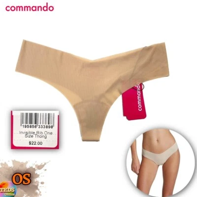 Tanga acanalado invisible talla única Commando BMR100 beige $22 nuevo con etiquetas Foto 1 de 4