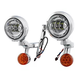 Passing Turn Signal Fog Light Bracket Fit For Harley Touring Road King 1994-2024 - Picture 1 of 10