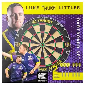 Luke The Nuke Littler Dartboard Set 2 Sets of Darts Kids Children Ages 9+ Sealed - Picture 1 of 7