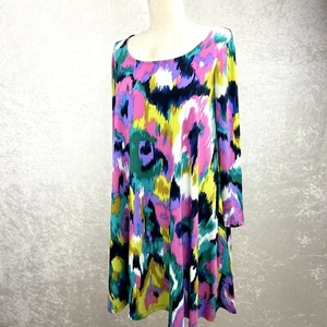 Tori Richard Honolulu Dress Women’s Size XXS Scoop Neck Shift Print Stretch - Picture 1 of 12