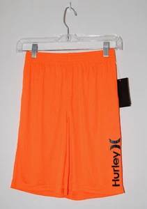 NWT Hurley Big Boys Total Orange Solid Moisture Wicking Long Knit Shorts sz M - Picture 1 of 10