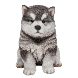 Cute Alaskan Malamute Dog Garden Statue Outdoor Patio Elegant Puppy Sculpture - Picture 1 of 2