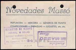 España - Recadero - Años 1950- Tampón "Recadero Abril é Hijo - Barcelona " - Imagen 1 de 1