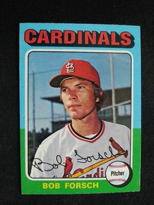 1975 Topps "Mini" Baseball Card # 51 Bob Forsch RC - St. Louis Cardinals (EX)
