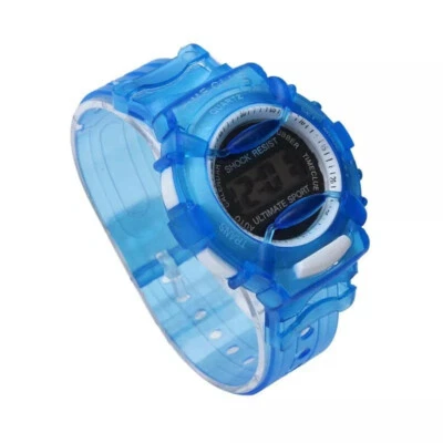 Montre bleu enfant bracelet caoutchouc réglable garcon - Photo 1/2