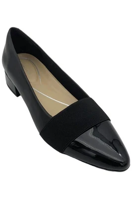 Zapatos planos de cuero negros Easy Spirit Castle con tacón sin cordones para mujer Foto 1 de 3