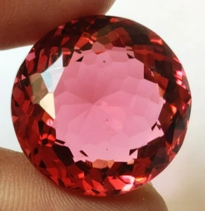 Large Pink Tourmaline 69.15 Ct. Round Faceted Cut Loose Gemstone Gift for Women - Picture 1 of 6
