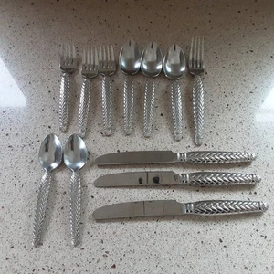 12 Stück Pier 1 P112 Hochglanz Zopf 18/8 Edelstahl Korea Besteck Essgeschirr - Bild 1 von 10