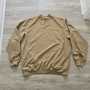 Vintage LL Bean Pull Over V Neck Sweatshirt Mens Large Tall Beige - Picture 1 of 9