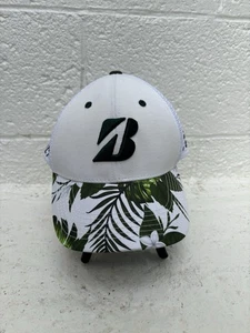 Erwachsene Bridgestone Hawaii Golf Mütze Kappe Mesh Snapback weiß grün Mütze - Bild 1 von 7