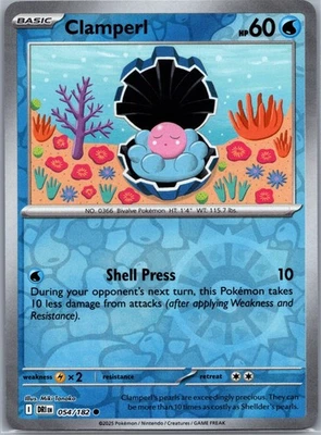 Clamperl, SV10: Destined Rivals, 054/182, Common, Near Mint - Image 1 of 2