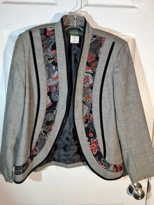 Blazer vintage Harve Bernard 100 % lana tapiz frontal espiga patrón arte  Foto 1 de 4