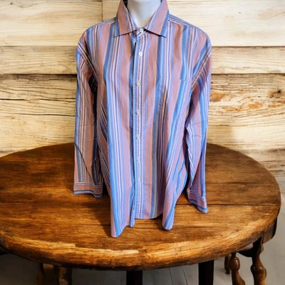 Camisa Austin Reed London para hombre XL abotonada manga larga a rayas  Foto 1 de 4