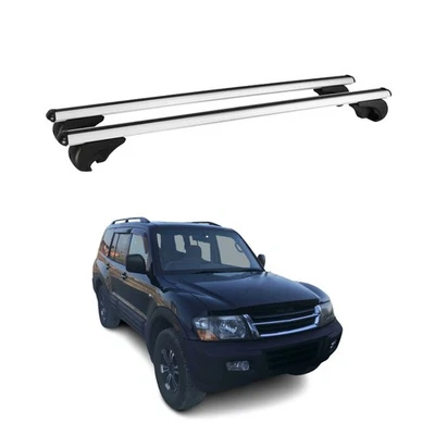 Rack de teto com trava barras transversais transportador para Mitsubishi Montero 1999-2006 cinza - Imagem 1 de 4