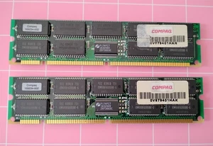 256MB 2x128MB COMPAQ 169234-002 FPM 60ns SAMSUNG SMART 5.0V ECC DIMM 168Pin KIT - Picture 1 of 5
