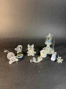 Konvolut Mini Kristall Katzenfiguren & eine Maus - 1 Spoontiques Hello Birdie - Bild 1 von 23