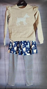 Millie Loves Lily - Girl's Sweatshirt & Navy Dog w/ Skirted Leggings - Size 12 - Picture 1 of 4