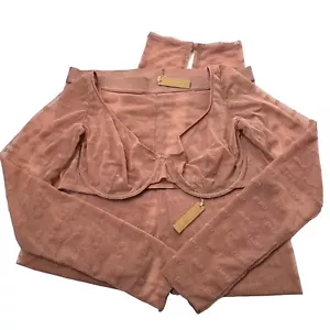 SKIMS After Hours Long Sleeve Bra Top + Leggings Set Rose Clay 3X - Picture 1 of 14