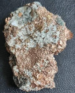 442g Hefty Solid Chunk of Native Copper w Quartz prospected from Keweenaw, Mich - Picture 1 of 6