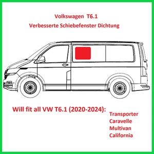 VW T6.1 modifizierte Schiebefenster Dichtung - California Multivan Transporter - Picture 1 of 1