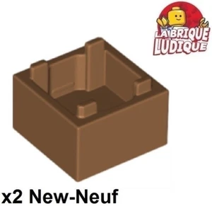 Lego 2x Container coffre box caisse 2x2x1 raised chair medium nougat 2821 NEUF - Picture 1 of 1