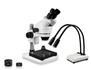 Microscopio estéreo zoom binocular Parco Scientific, escenario mecánico, luz doble - Imagen 1 de 4
