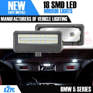 2x BMW 5 SERIES F10 F11 VANITY MIRROR LIGHTS WHITE LED 18SMD CANBUS ERROR FREE - Picture 1 of 6