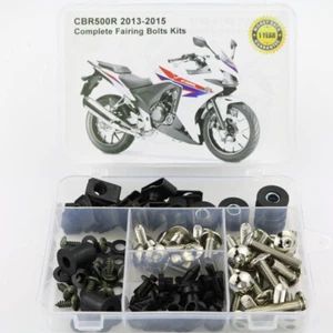 Fit For HONDA CBR500R 2013 2014 2015 Steel Complete Fairing Bolt Kit Body Screws - Picture 1 of 17