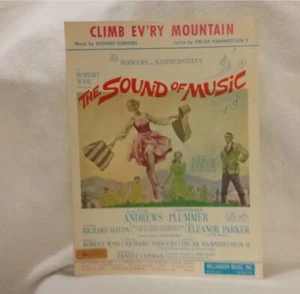 Climb Ev'ry Mountain Rodgers & Hammerstein ll 1959 Sheet Music Piano 1965 Cover - Picture 1 of 7